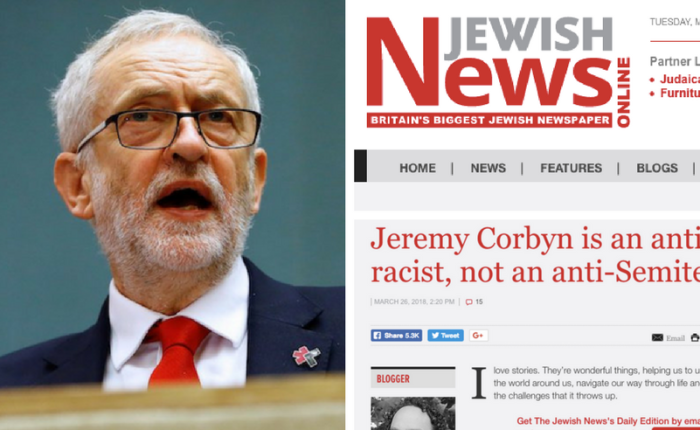 Corbyn ‘One Of Least Racist MPs We Have’ Says Times Of Israel Blogger—Points To Tories As Being The Real Bigots….